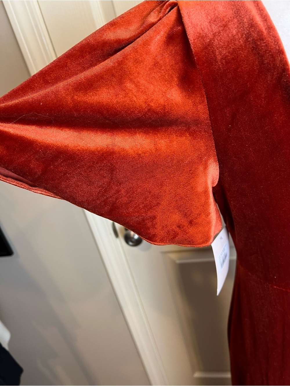New birdie grey Hannah velvet burnt orange Elegant Velvet Maxi Dress medium - Picture 11 of 11